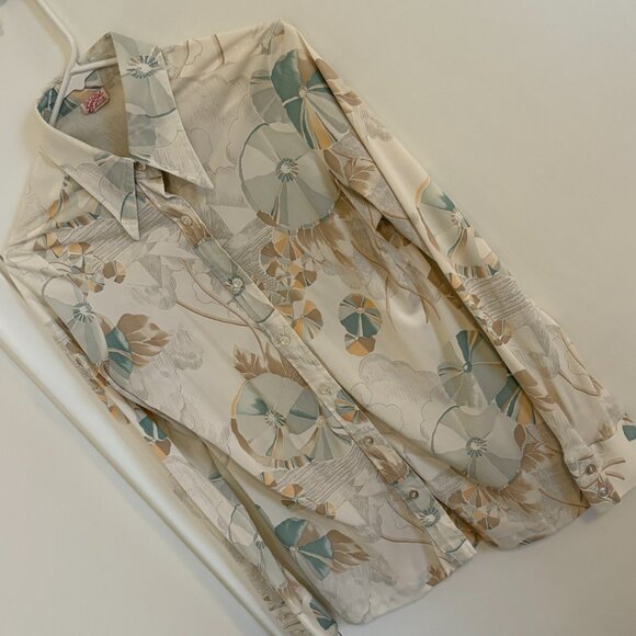 Vintage Polyester Botton Down Shirt Size xs or small - Picture 5 of 7